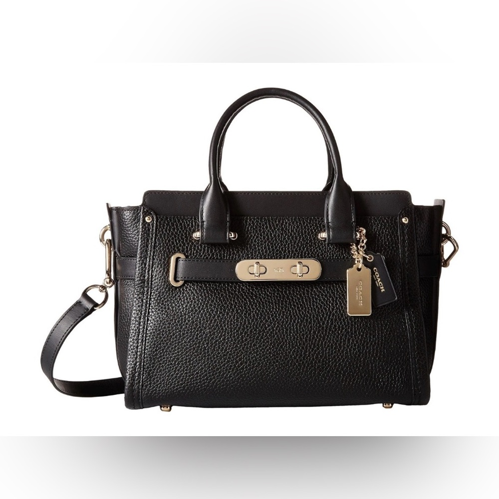 Coach Black Pebbled Leather Satchel